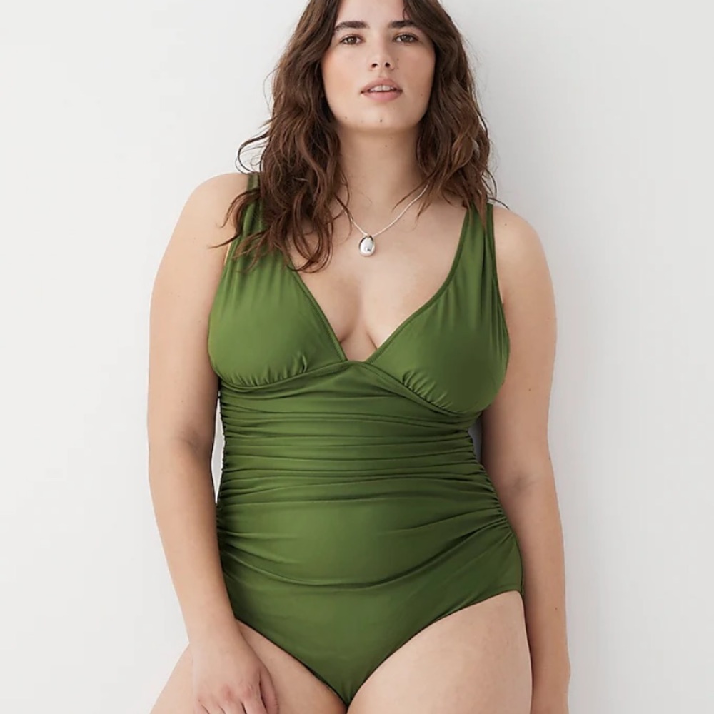 J. Crew Olive Green One Piece Swimsuit